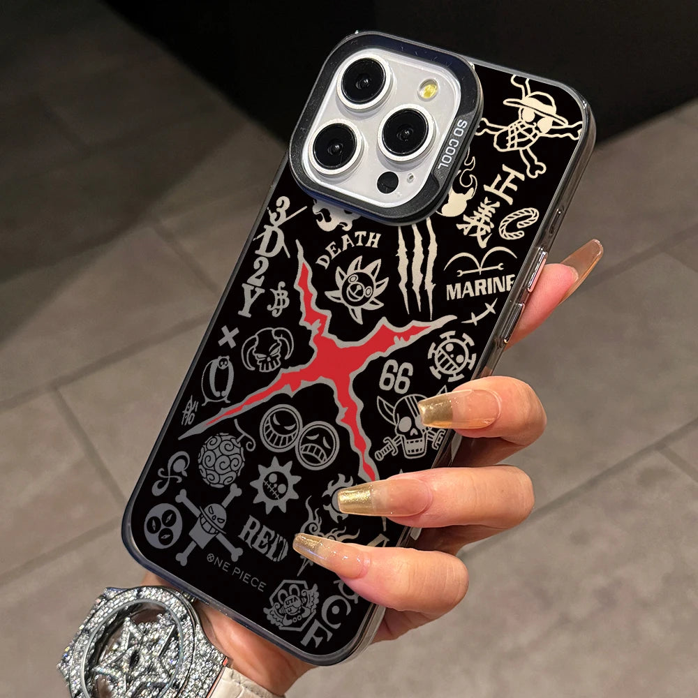 One Luffies Z-Zoroes Pieces Phone Case for Xiaomi Redmi 14C 13C 12C 10 Note 15 14 13 12 Pro Plus 4G 5G Silver Hard Cover