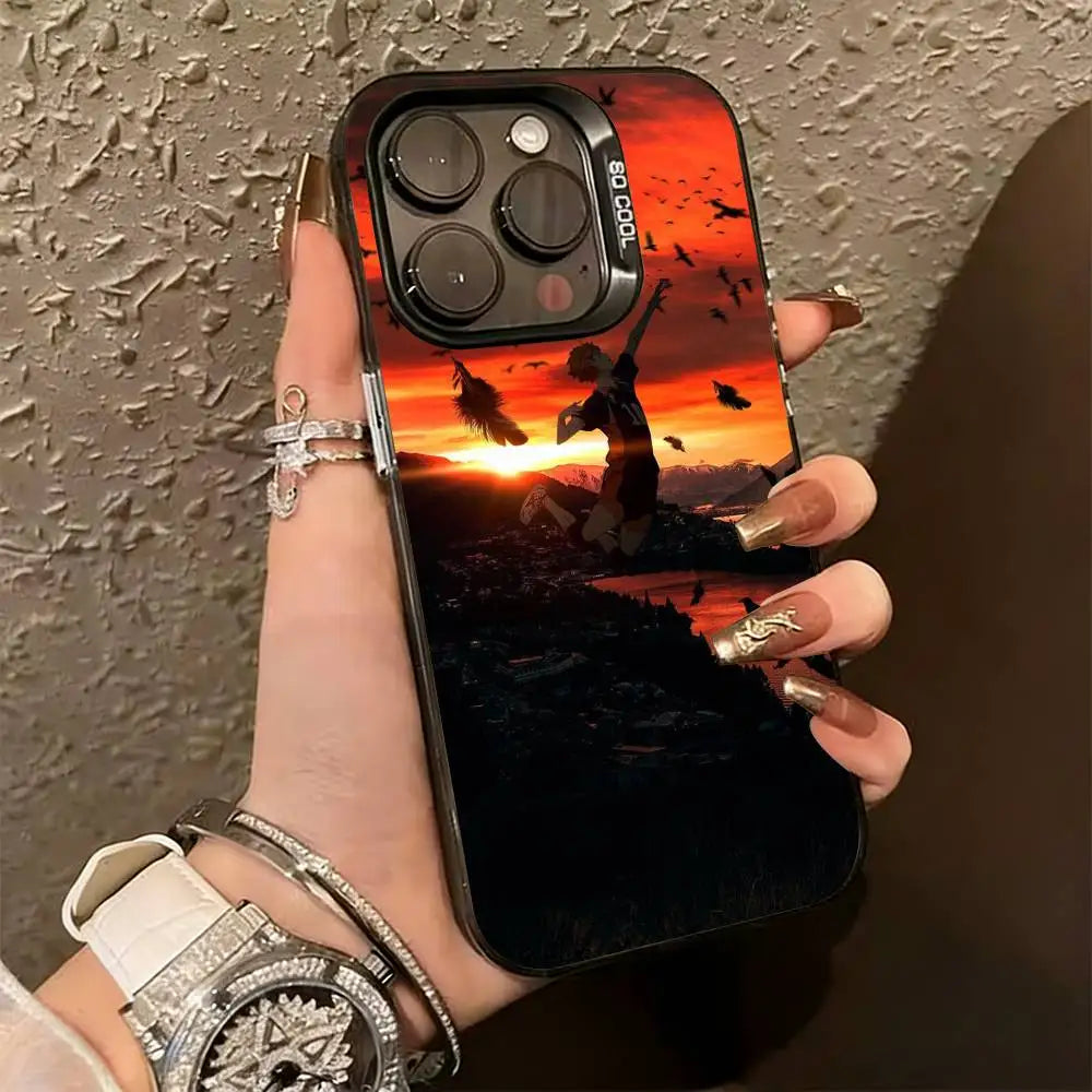 H-Haikyuu Anime  Phone Case For iPhone 17,16,15,14,13,12,11 Plus,Pro Max,XS,Colorful Silver Phone case Funda Cover