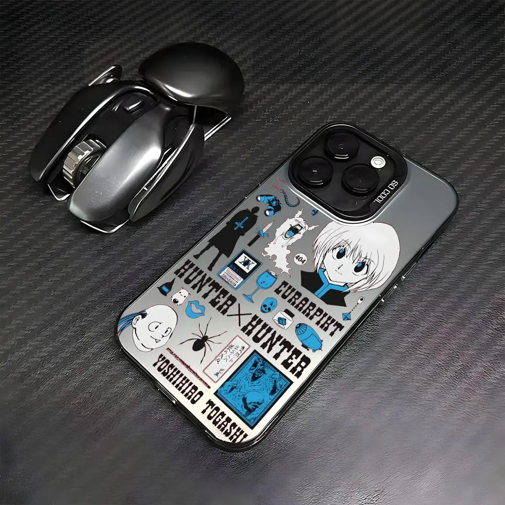 HUNTER HUNTER Phone Case For lMDColor Silver Shell For lPhone 17 16 e 15 14 13 12 11 Pro Max Plus