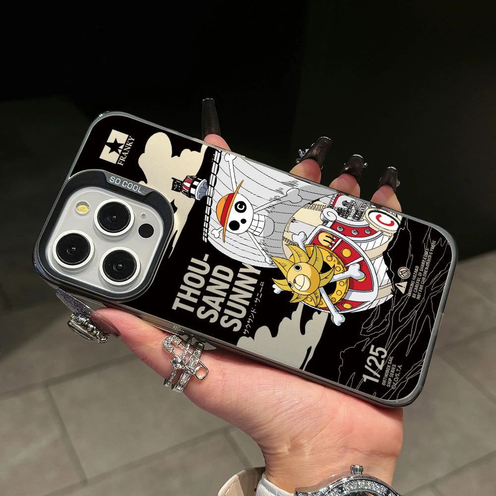 One Luffies Z-Zoroes Pieces Phone Case for iPhone 17 Air 16 16e 15 14 Plus 13 12 11 Pro Max X Xs XR 8 Colorful Silver Hard Cover