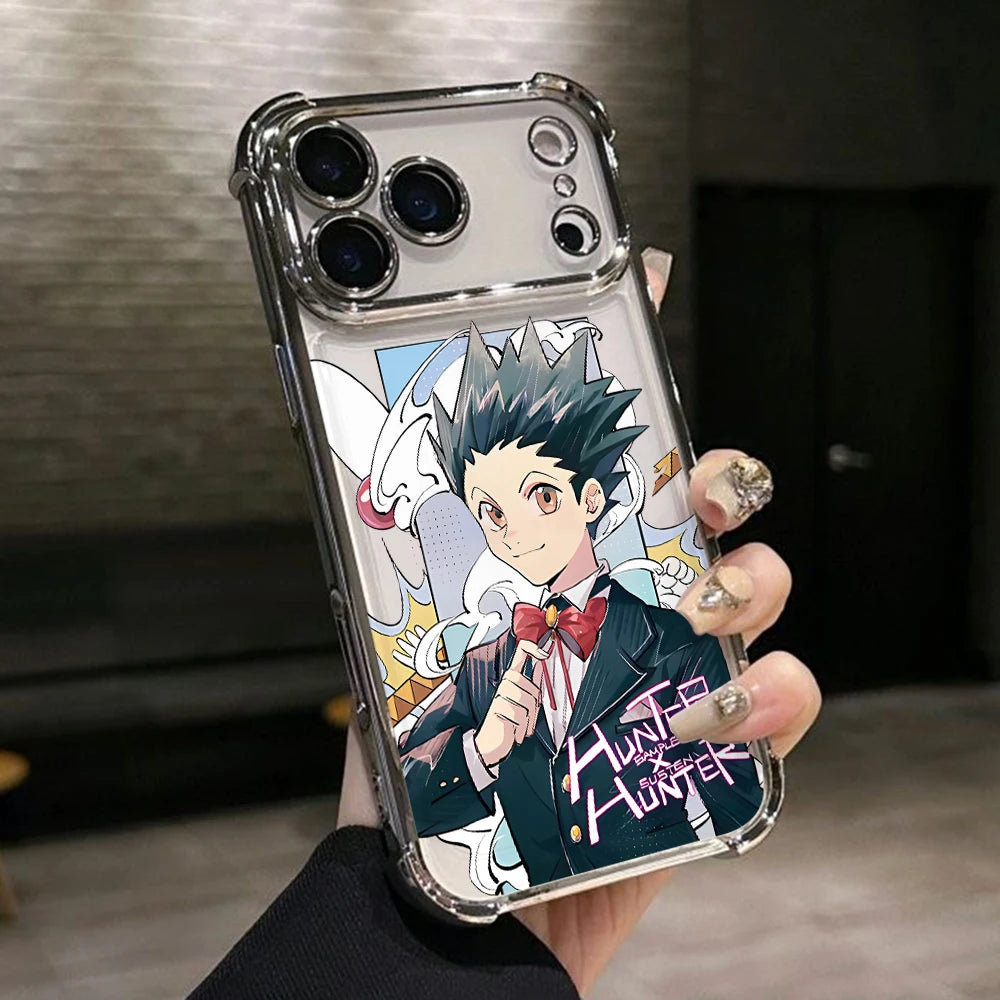 Hot HUNTERSÃHUNTERS KilluaS Plating Phone Case For iPhone 17 17e 16e 16 15 14 13 12 11 Pro Max X Mini Air Plus Anti-Fall Airabag