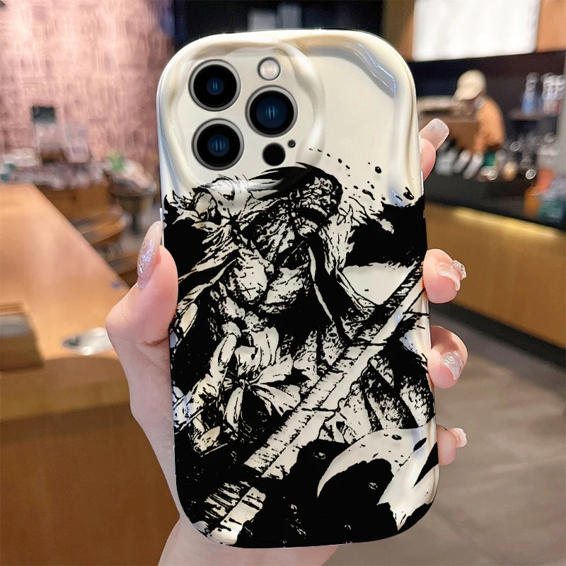 Anime Bleach Wave Case for iPhone 16 15 14 Pro Max 13 12 Mini 11 XS X XR 8 7 Plus SE 2022 2020 Soft Shockproof Back Cover Funda