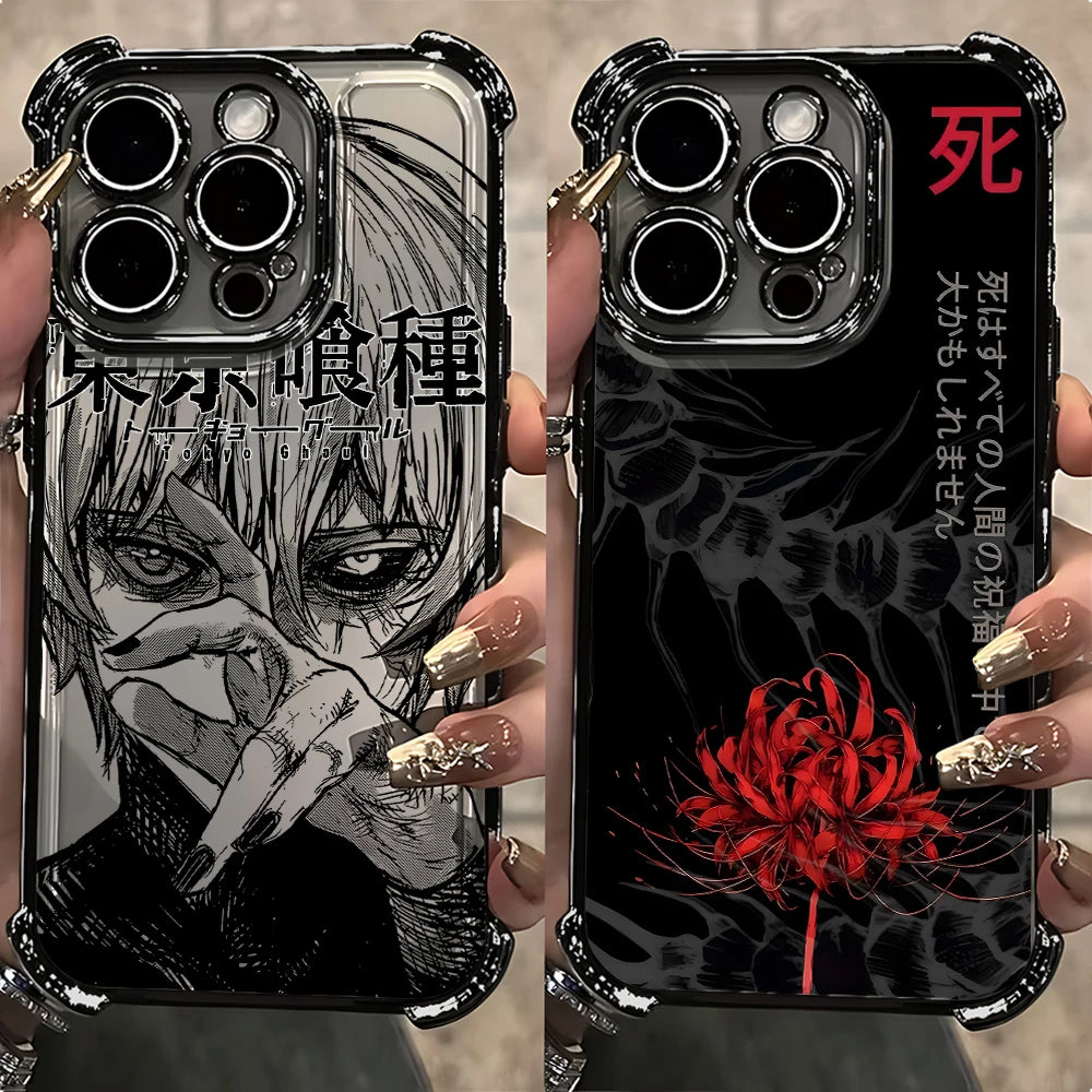 Anime cool Tokyo Ghoul Plating Phone Case For Xiaomi 15 14 13 Poco F4 F5 X7 X6 X5 X3 Pro Ultra 4G 5G Anti Fall Airbag Back Cover