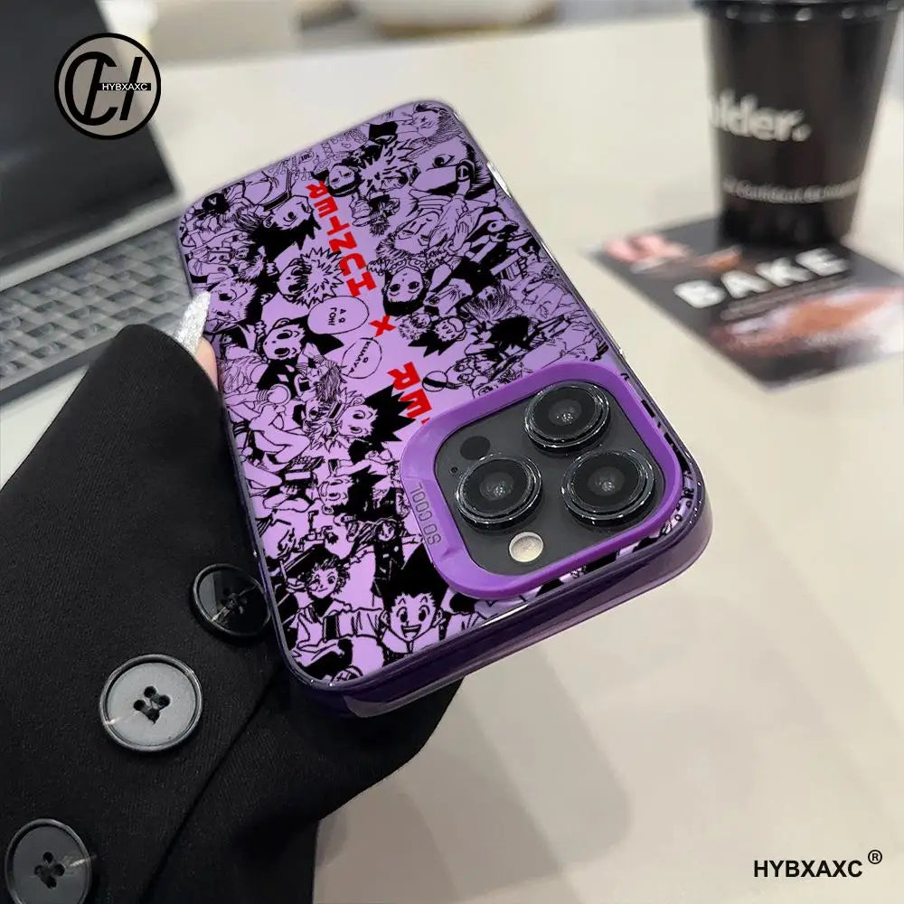 Black HUNTERÃHUNTER Hot Anime Phone Case FOR IPhone 17 16 15 Pro MAX 14 13 12 16e 15Pro Plus Shell 17Air Silver Shell IMD Covers