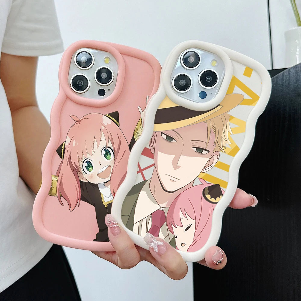 SPYÃFAMILY Anya Forger Phone Case for iPhone 16 16e 15 14 Plus 13 12 11 iPhone16 Pro Max X Xs XR 7 8 e Wave Soft Capa CASE Funda