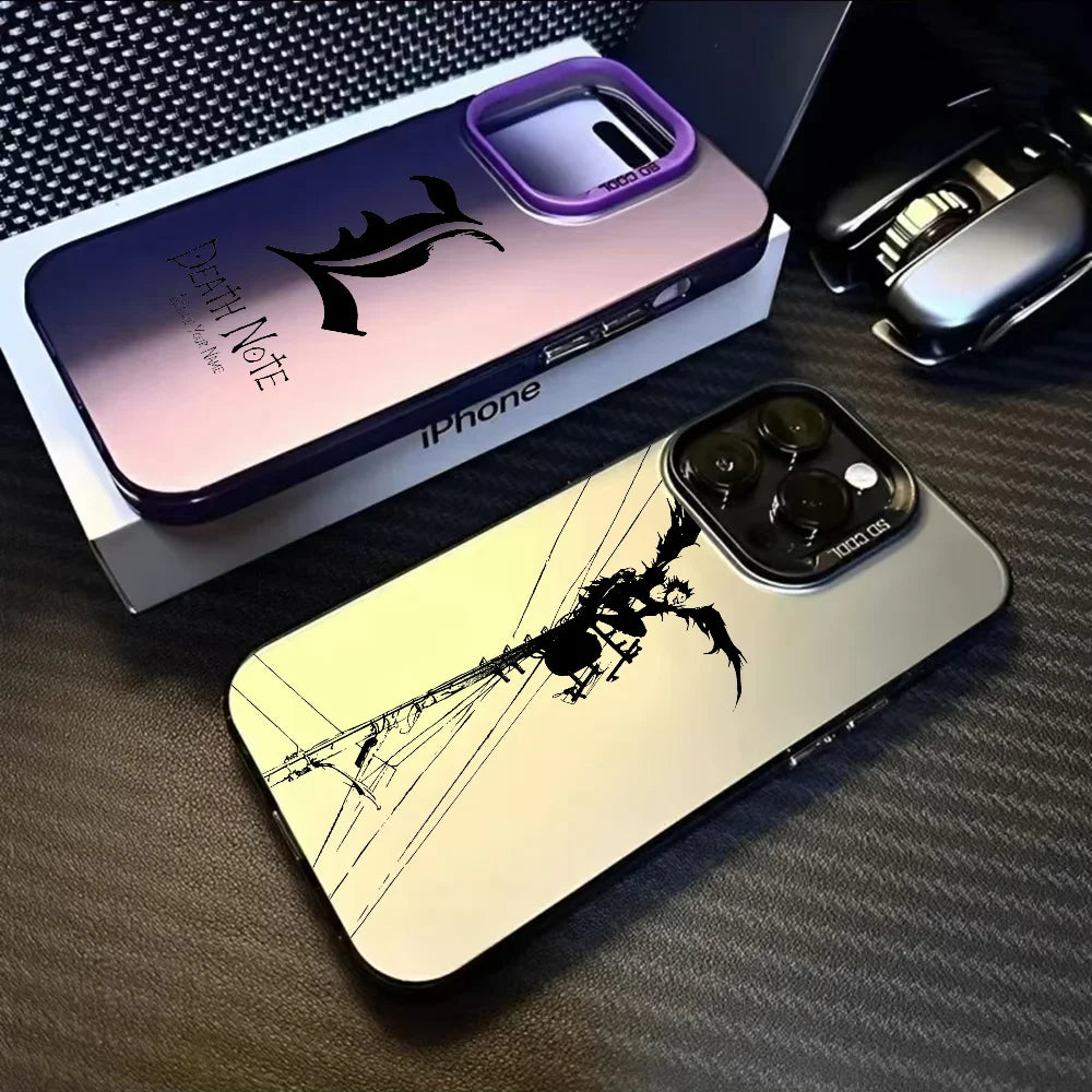 Anime D-Death Note Comics Phone Case For iPhone 16 15 14 13 12 11 Pro Max Plus â Colorful Gradient Soft TPU Back Cover