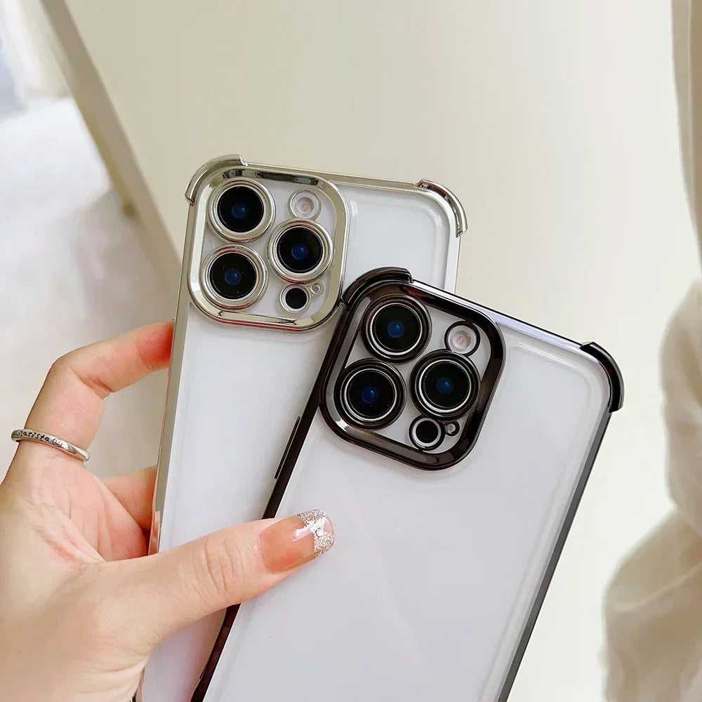 Hot HUNTERSÃHUNTERS KilluaS Plating Phone Case For iPhone 17 17e 16e 16 15 14 13 12 11 Pro Max X Mini Air Plus Anti-Fall Airabag