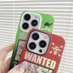 Luxury Laser Anime One Piece Luffy Matte Case For iPhone 16 15 14 13 12 11 Pro Max Zoro Bumper Shockproof Armor Hard Back Cover
