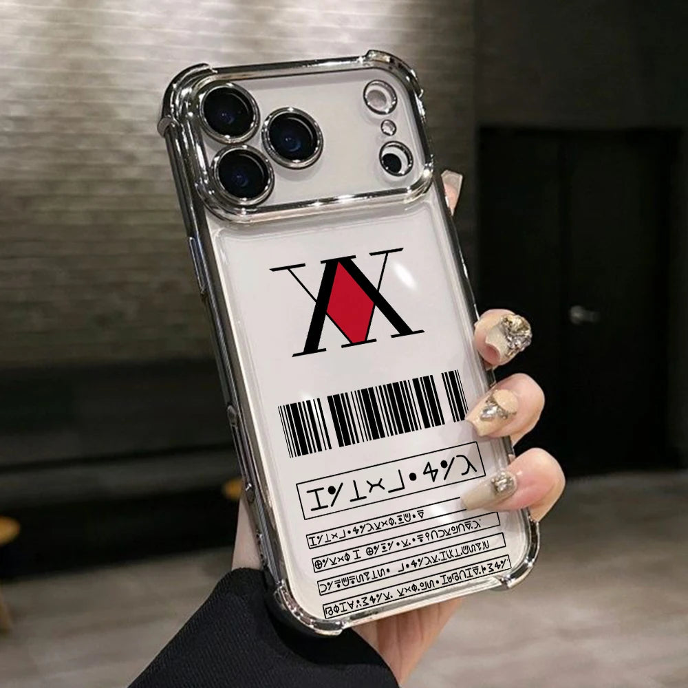 Hot HUNTERSÃHUNTERS KilluaS Plating Phone Case For iPhone 17 17e 16e 16 15 14 13 12 11 Pro Max X Mini Air Plus Anti-Fall Airabag
