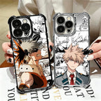 MHA My Hero Bakugou Katsuki Plating Phone Case For iPhone 16 17 Pro Max Air 17E 16E 14 15 Plus 12 13 11 Anti-Fall Protection Cov