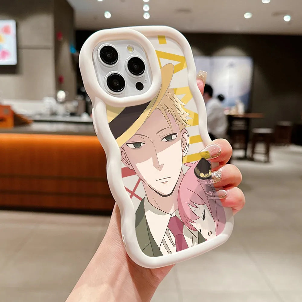 SPYÃFAMILY Anya Forger Phone Case for iPhone 16 16e 15 14 Plus 13 12 11 iPhone16 Pro Max X Xs XR 7 8 e Wave Soft Capa CASE Funda