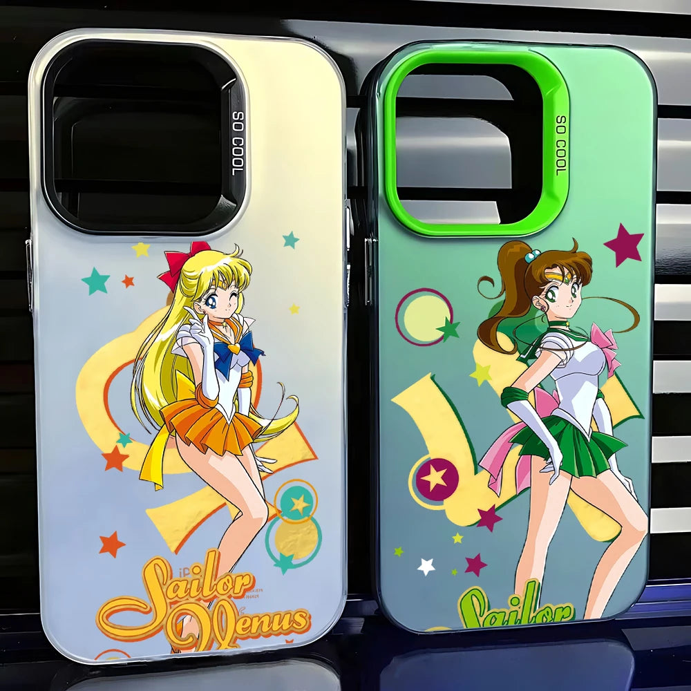 New Anime M-Moons s-Sailors Phone Case For iPhone 16 15 14 13 12 11 Pro Max X XR XSMAX 8 7 Plus Candy Matte Shockproof Cover
