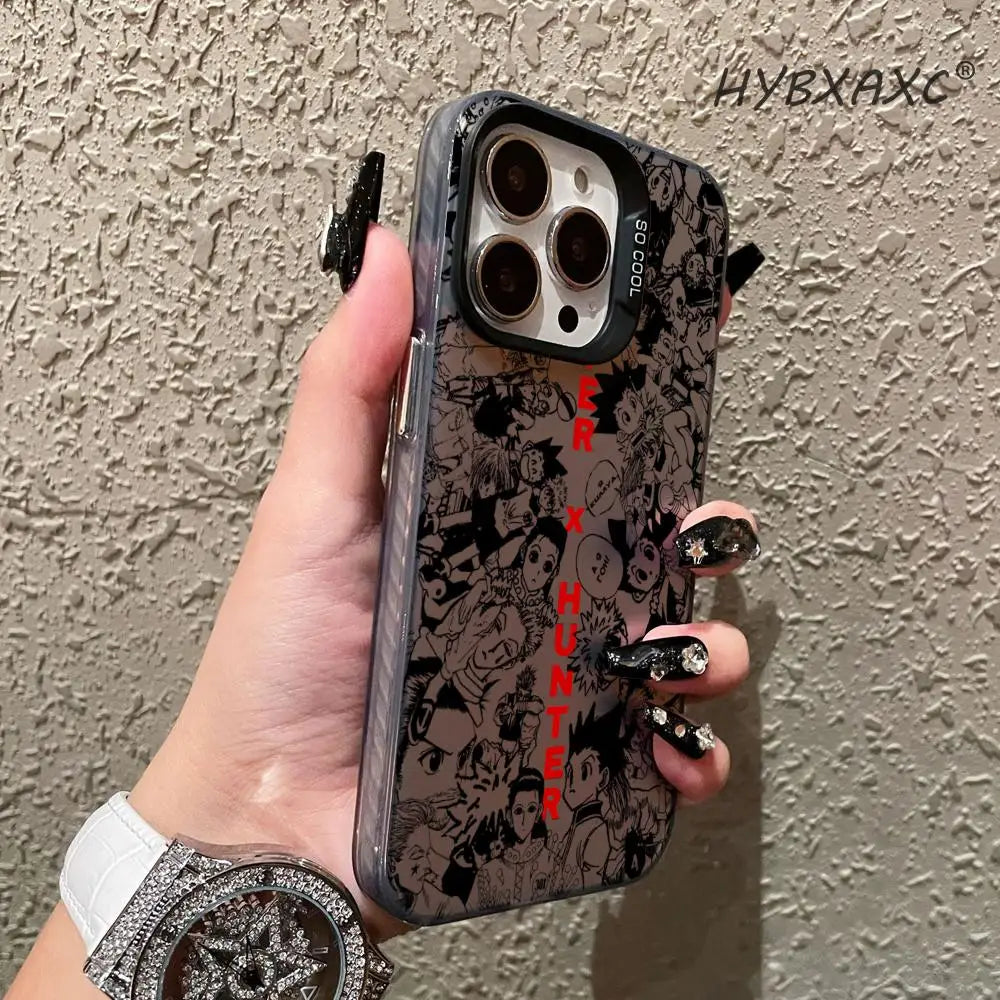 Black HUNTERÃHUNTER Hot Anime Phone Case FOR IPhone 17 16 15 Pro MAX 14 13 12 16e 15Pro Plus Shell 17Air Silver Shell IMD Covers