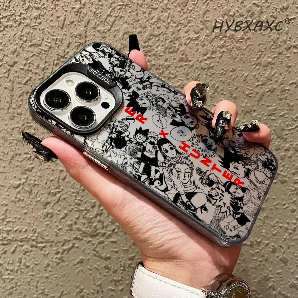 Black HUNTERÃHUNTER Hot Anime Phone Case FOR IPhone 17 16 15 Pro MAX 14 13 12 16e 15Pro Plus Shell 17Air Silver Shell IMD Covers
