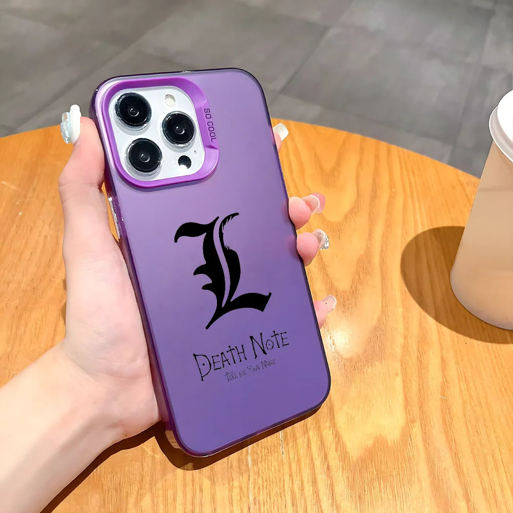 Anime D-Death Note Comics Phone Case For iPhone 16 15 14 13 12 11 Pro Max Plus â Colorful Gradient Soft TPU Back Cover