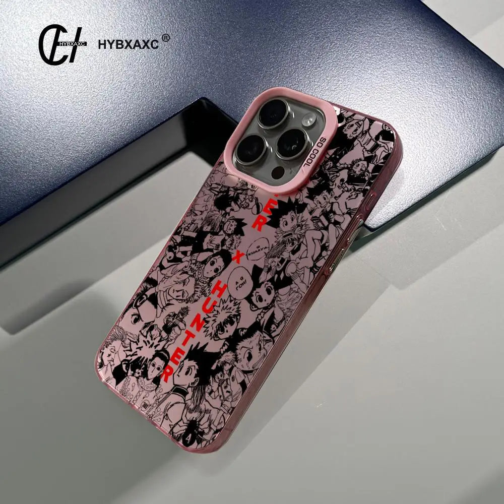 Black HUNTERÃHUNTER Hot Anime Phone Case FOR IPhone 17 16 15 Pro MAX 14 13 12 16e 15Pro Plus Shell 17Air Silver Shell IMD Covers