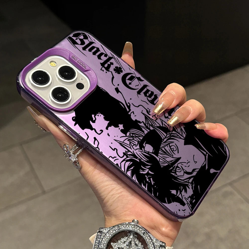 Black Clovers Astas Phone Case for Samsung Galaxy S26 S25 Edge S24 S23 S22 S21 FE S20 Ultra Plus 5G Colorful Silver Hard Cover