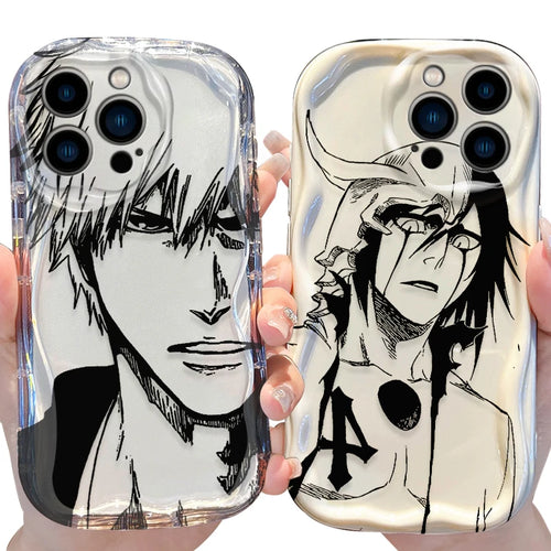 Anime Bleach Wave Case for iPhone 16 15 14 Pro Max 13 12 Mini 11 XS X XR 8 7 Plus SE 2022 2020 Soft Shockproof Back Cover Funda