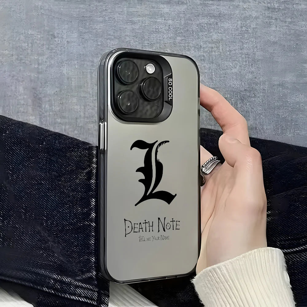 Anime D-Death Note Comics Phone Case For iPhone 16 15 14 13 12 11 Pro Max Plus â Colorful Gradient Soft TPU Back Cover