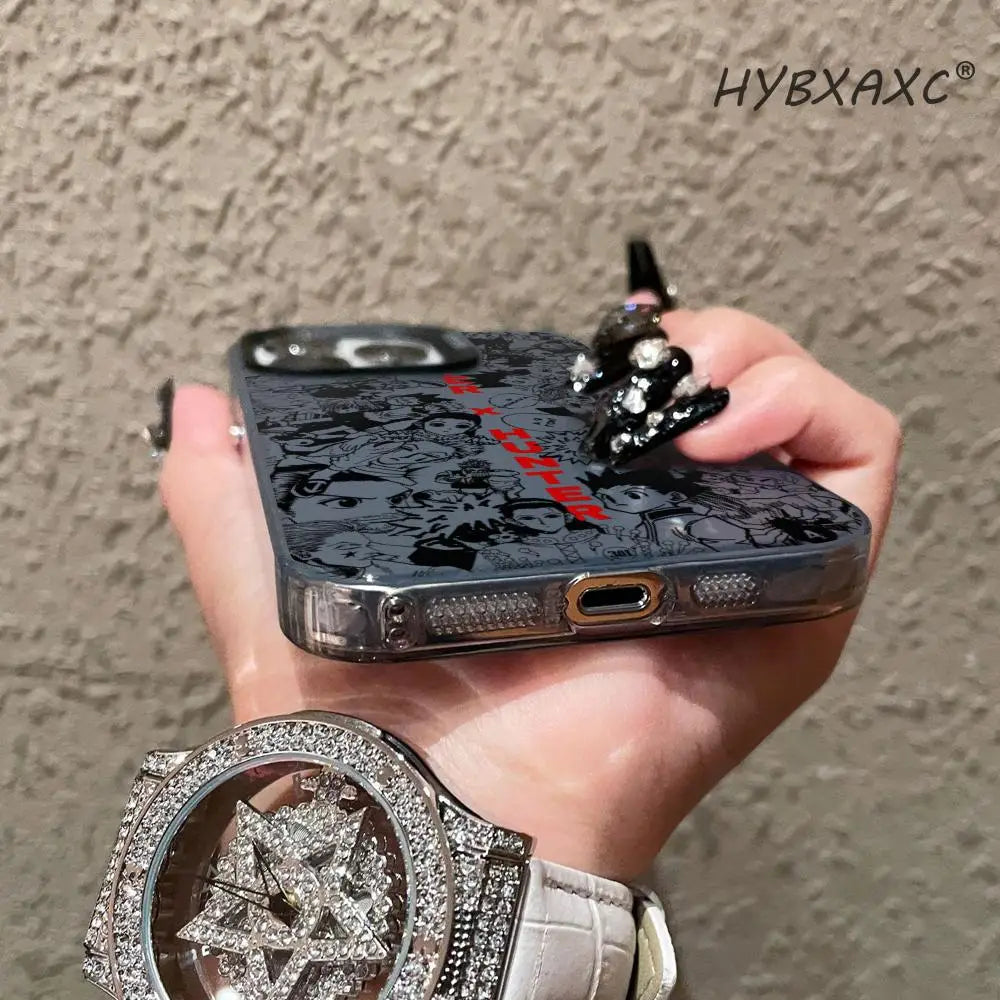 Black HUNTERÃHUNTER Hot Anime Phone Case FOR IPhone 17 16 15 Pro MAX 14 13 12 16e 15Pro Plus Shell 17Air Silver Shell IMD Covers