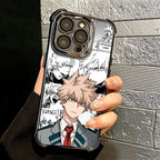 MHA My Hero Bakugou Katsuki Plating Phone Case For iPhone 16 17 Pro Max Air 17E 16E 14 15 Plus 12 13 11 Anti-Fall Protection Cov