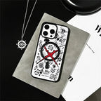 Anime Comics One Piece Case For iPhone 16 15 14 13 12 11 Pro Max Plus Cartoon Luffy Matte For Magsafe Wireless Charge Cover