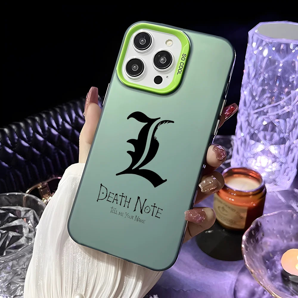 Anime D-Death Note Comics Phone Case For iPhone 16 15 14 13 12 11 Pro Max Plus â Colorful Gradient Soft TPU Back Cover
