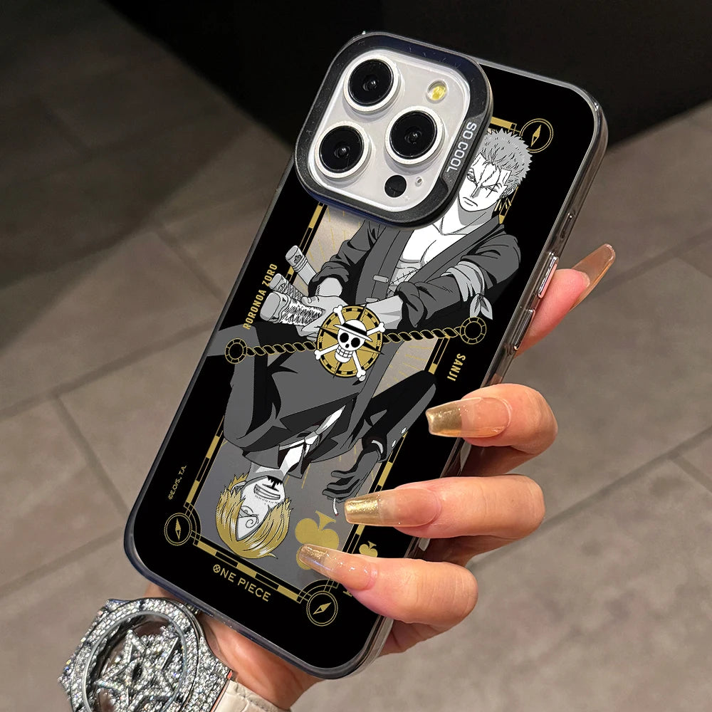 One Luffies Z-Zoroes Pieces Phone Case for Xiaomi Redmi 14C 13C 12C 10 Note 15 14 13 12 Pro Plus 4G 5G Silver Hard Cover