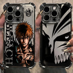 New HotAnime Cool BLEACH Plating Case For iPhone 16 15 14 13 12 11 Pro Max X XR XSMax 7 8 6 Plus Anti-Fall Airabag Back Cover