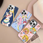 Anime S-Sailor M-Moon Phone Case For iPhone 17 16 15 14 13 12 11 Pro Max Color Black Matte Cover