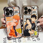 Anime Haikyuu Shoyo Hinata Plating Case For iPhone 16 15 14 13 12 11 Pro Max X XR XSMax 7 8 Plus Anti-Fall Airabag Back Cover