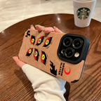 Luxury Kokushibo demon Eye Suede Leather Silicone Case protection for iPhone 17 16 15 13 12 11 14 Pro Max XS XR 7 8 Plus X Coque