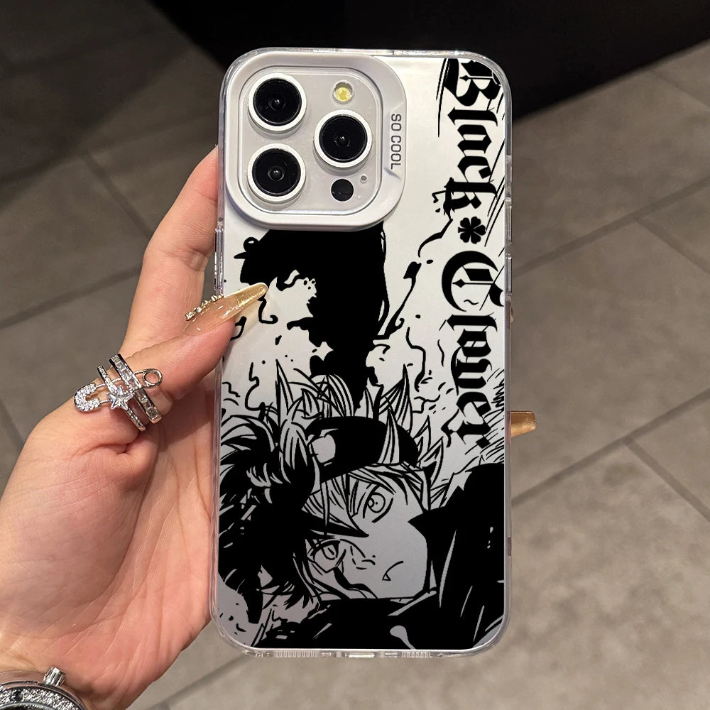 Black Clovers Astas Phone Case for Samsung Galaxy S26 S25 Edge S24 S23 S22 S21 FE S20 Ultra Plus 5G Colorful Silver Hard Cover