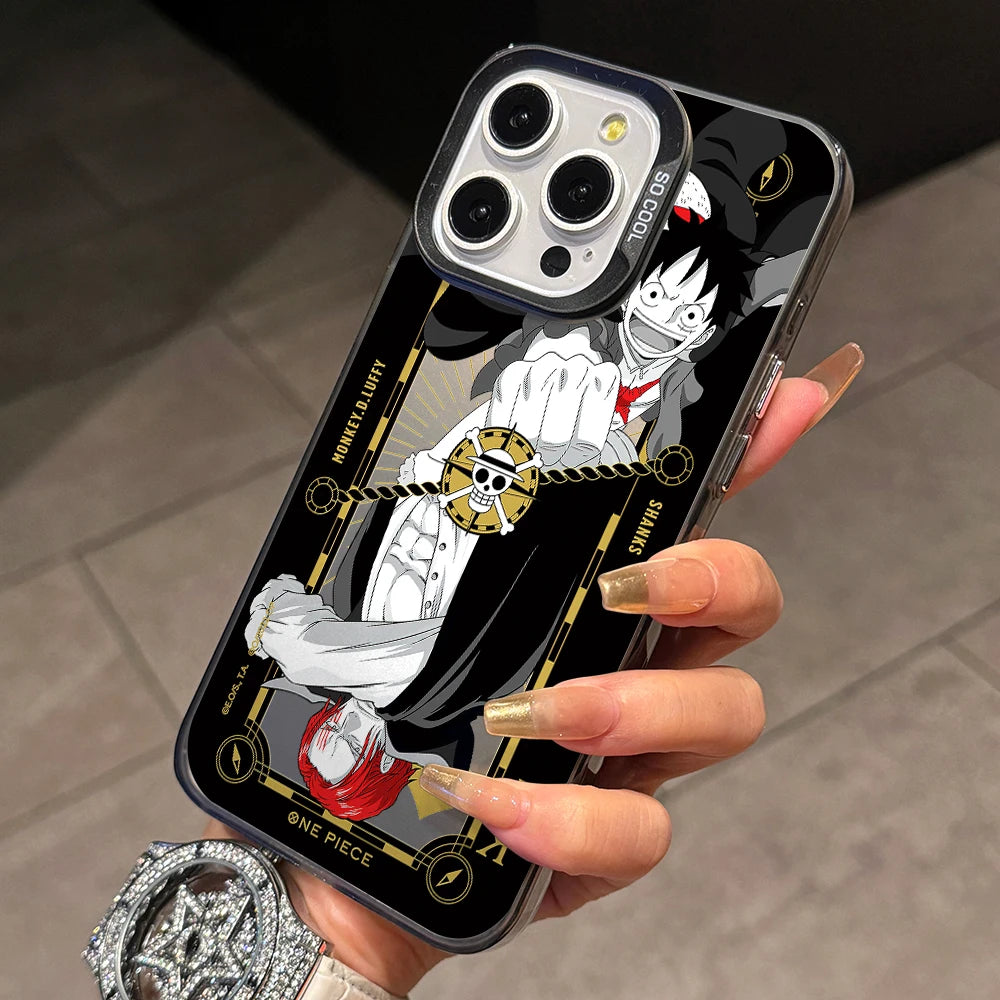 One Luffies Z-Zoroes Pieces Phone Case for iPhone 17 Air 16 16e 15 14 Plus 13 12 11 Pro Max X Xs XR 8 Colorful Silver Hard Cover