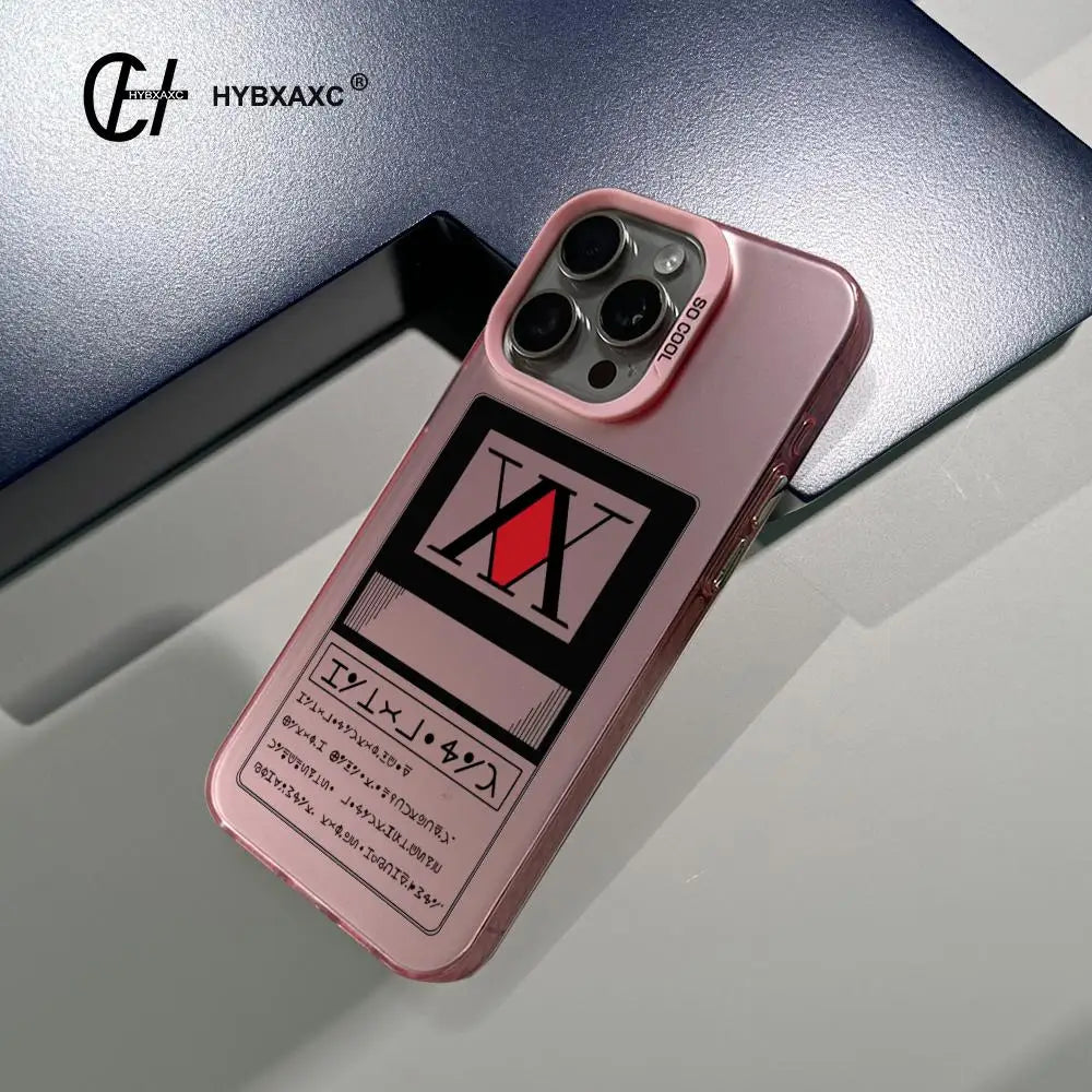 Black HUNTERÃHUNTER Hot Anime Phone Case FOR IPhone 17 16 15 Pro MAX 14 13 12 16e 15Pro Plus Shell 17Air Silver Shell IMD Covers