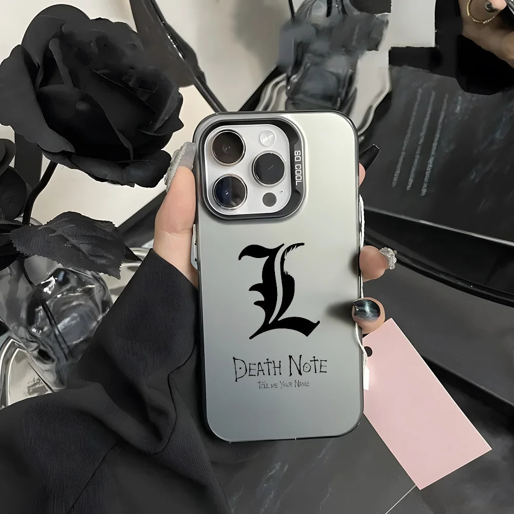 Anime D-Death Note Comics Phone Case For iPhone 16 15 14 13 12 11 Pro Max Plus â Colorful Gradient Soft TPU Back Cover