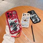Kamado Nezuko Demons Slayer Phone Case for IPhone 15 14 13 12 11 Pro Max Mini XR XS X 7 8 Plus Soft TPU Cover With Hand Strap