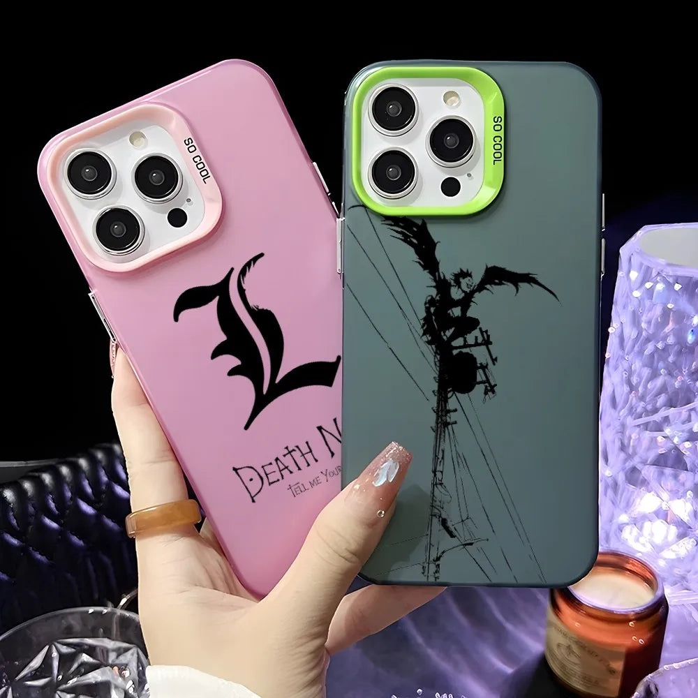 Anime D-Death Note Comics Phone Case For iPhone 16 15 14 13 12 11 Pro Max Plus â Colorful Gradient Soft TPU Back Cover