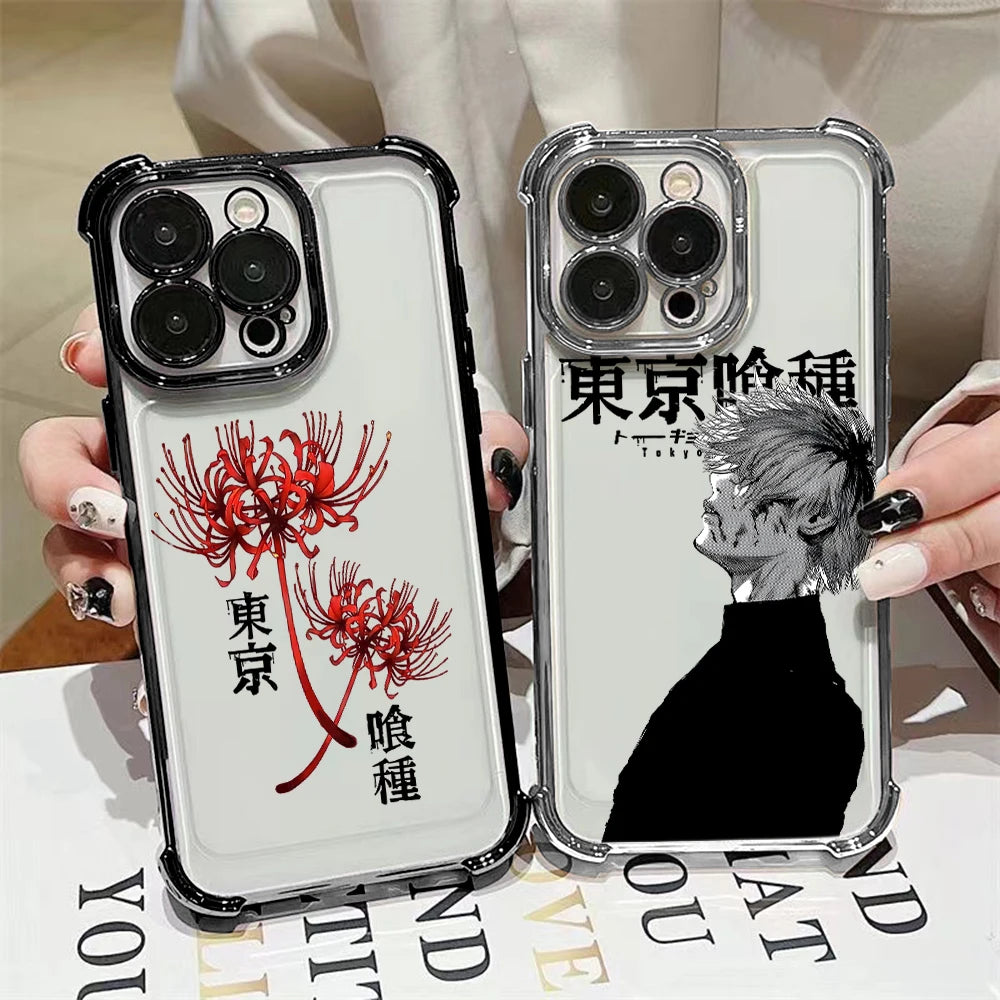 Anime cool Tokyo Ghoul Plating Phone Case For Xiaomi 15 14 13 Poco F4 F5 X7 X6 X5 X3 Pro Ultra 4G 5G Anti Fall Airbag Back Cover