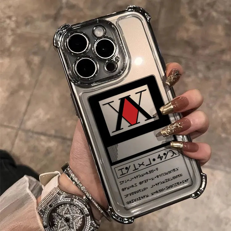 Black Hot Anime HUNTERÃHUNTER Plating Case For Samsung S25 S24 S23 S22 S21 S20 FE Note20 Plus Ultra 4G 5G Anti Fall Airbag Cover