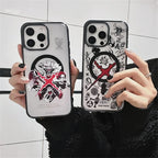 Anime Comics One Piece Case For iPhone 16 15 14 13 12 11 Pro Max Plus Cartoon Luffy Matte For Magsafe Wireless Charge Cover