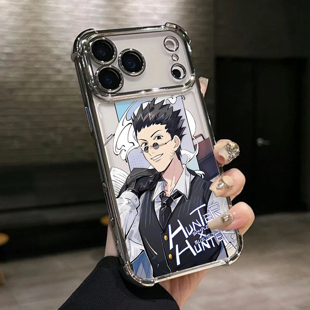 Hot HUNTERSÃHUNTERS KilluaS Plating Phone Case For iPhone 17 17e 16e 16 15 14 13 12 11 Pro Max X Mini Air Plus Anti-Fall Airabag