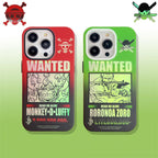 Luxury Laser Anime One Piece Luffy Matte Case For iPhone 16 15 14 13 12 11 Pro Max Zoro Bumper Shockproof Armor Hard Back Cover